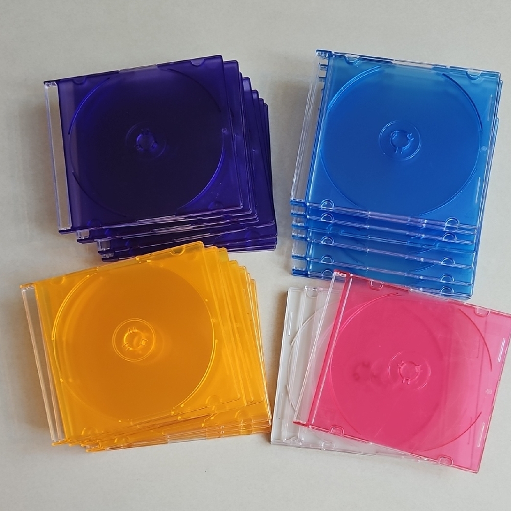 Colorful CD Jewel Cases Set 28 Cases